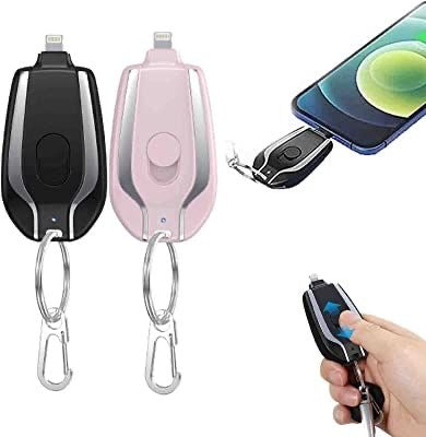 Cargador Portátil Tipo Llavero para iPhone -Negro-