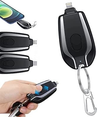 Cargador Portátil Tipo Llavero para iPhone -Negro-
