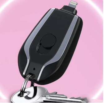 Cargador Portátil Tipo Llavero para iPhone -Negro-